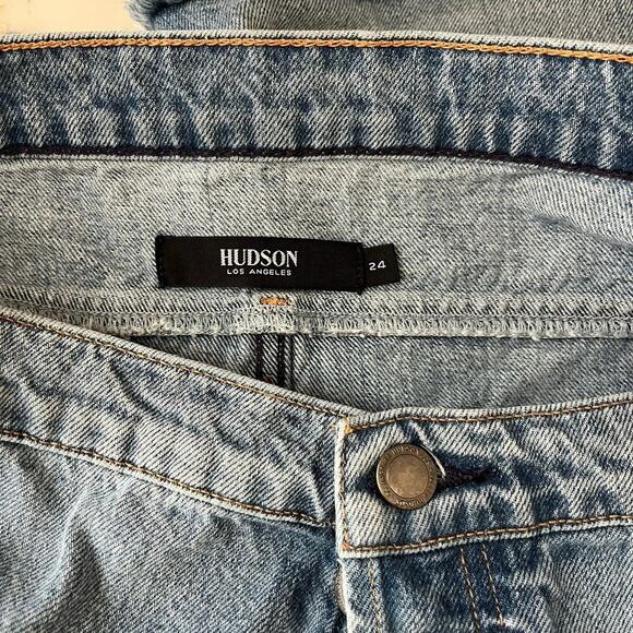 Hudson Jeans Women’s Sloane Fold Over Shorts High Waist Button Fly Distressed 24 - Picture 5 of 8